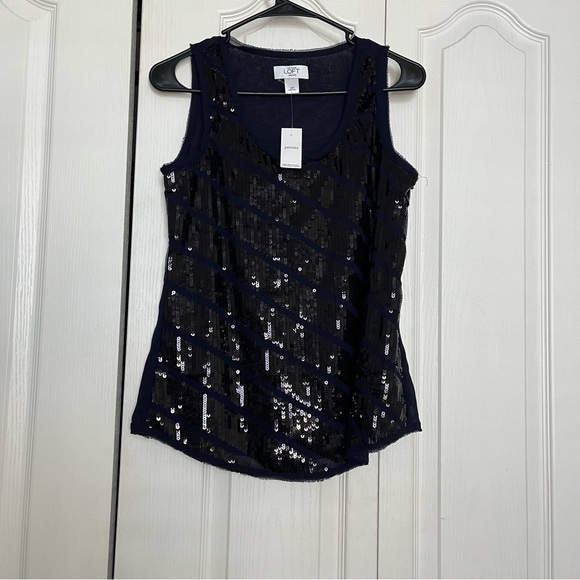 LOFT Tops - Loft Women's Blue Sequin Top